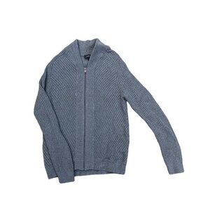 EXPRESS Knit Full Zip Jacket Women's M Knit Grey Sweater Long Sleeve 100…​​​